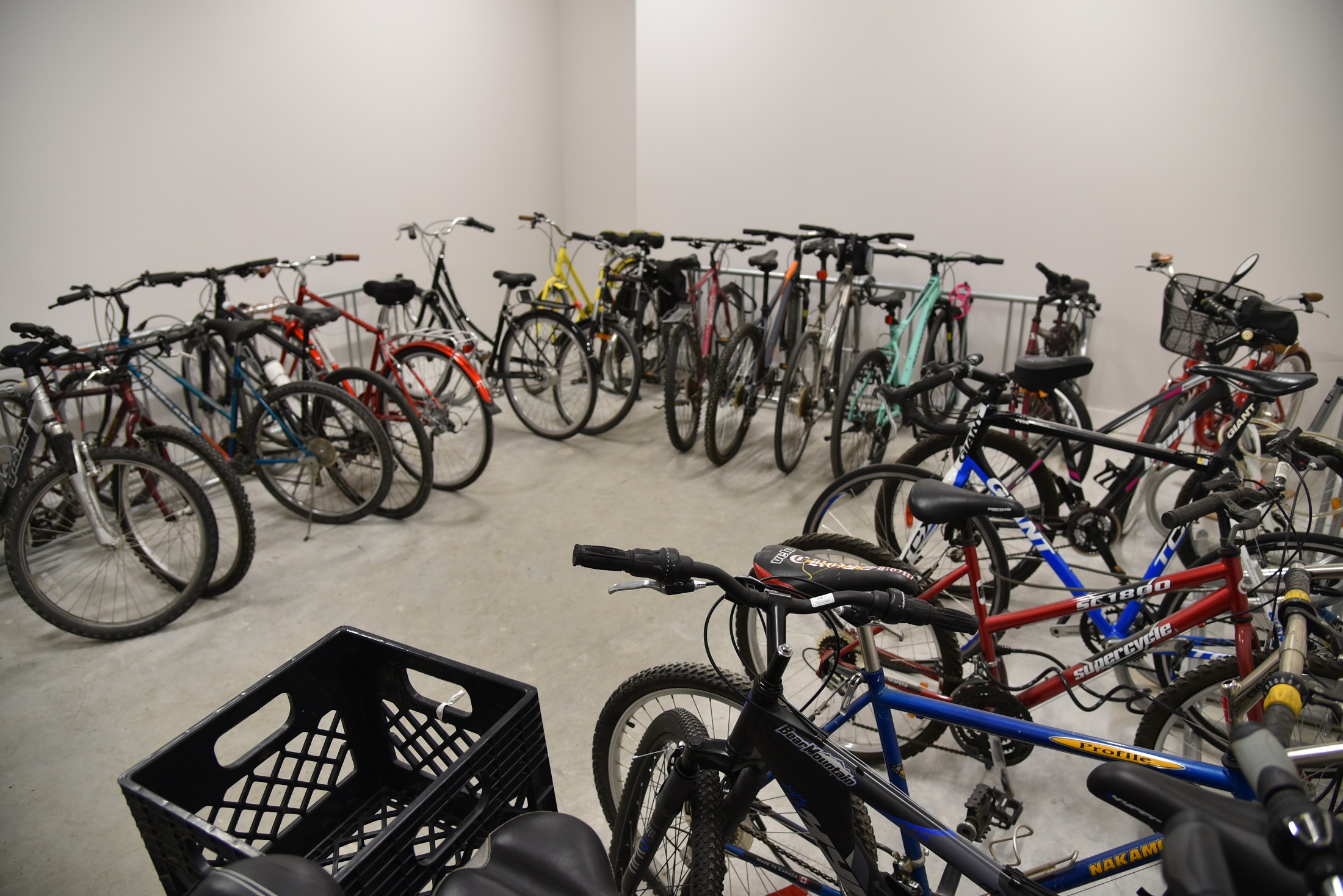 Separate locked bike storage room
