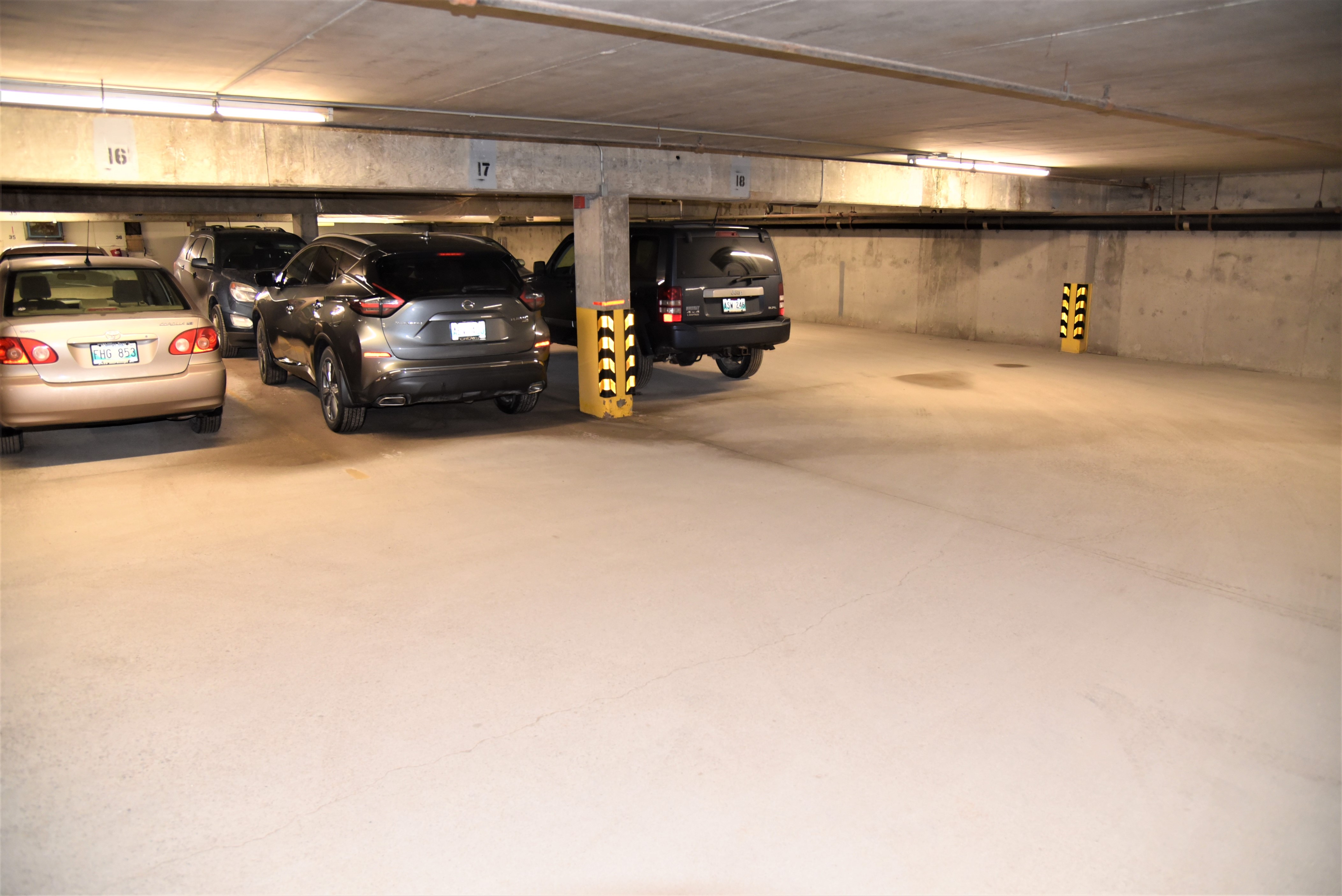 Heated underground parking 